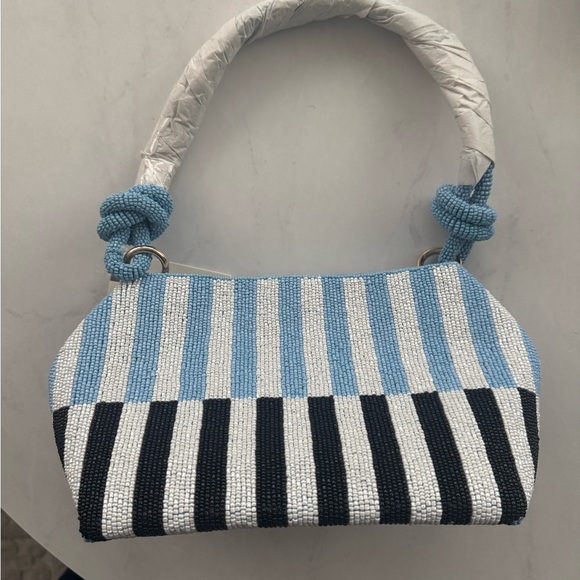 Beaded Knotted Double-Strap Slouchy Shoulder Bag - Picture 2 of 3